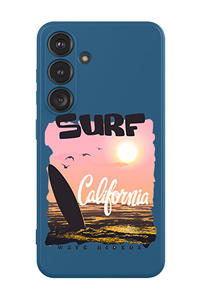 Theodor غطاء حماية سائل من السيليكون المقاوم للصدمات لهاتف سامسونج جالاكسي S24 بلس (أزرق) - سيرف كاليفورنيا