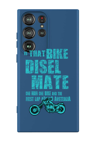 Theodor جراب حماية من السيليكون السائل المقاوم للصدمات لهاتف سامسونج جالاكسي S24 ألترا (أزرق) - بايك ديزل ميت