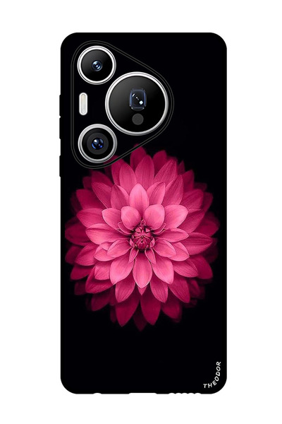 Theodor جراب حماية لهاتف هواوي بيورا 70 برو بلس مع زهرة وردية في المنتصف