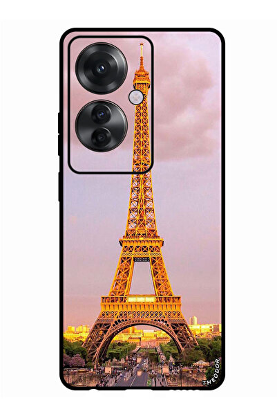 Theodor جراب واقٍ مضاد للخدش والصدمات لهاتف Oppo F25 Pro بتصميم برج إيفل