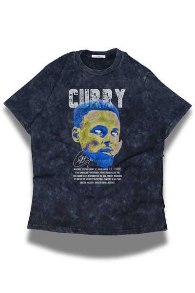 Fuddy Moda تي شيرت ستيفن كاري مكتوب قابل للغسل للجنسين، تي شيرت ريترو بطابع ل...