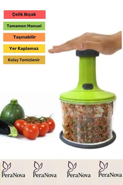 PeraNova Special Series Portable Press Handheld Rondo Blender with Stainless Blades Vegetable Fruit Onion Chopper
