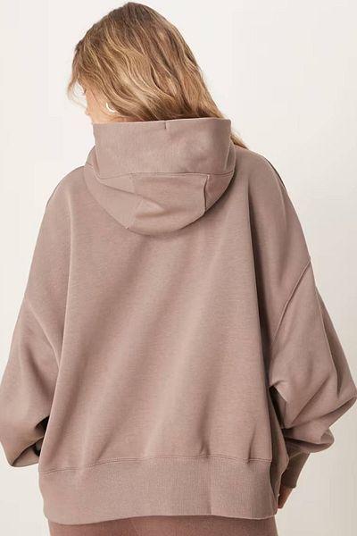 Nike Спортни дрехи Phoenix Fleece Oversize Пуловер с качулка за жени, широка кройка, кафяв