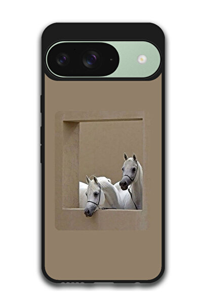 Theodor جراب واقٍ مضاد للخدش والصدمات لهاتف Google Pixel 9 حصان في النافذة