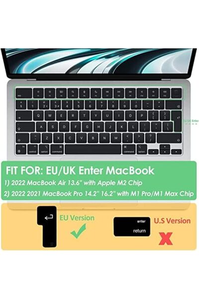eWINNER Arabic Keyboard Cover Skin for MacBook Air 13.6 in M2 Chip A2681 & 2023-2021 MacBook Pro 14.