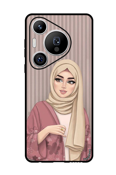 Theodor جراب واقٍ مضاد للخدش والصدمات لهاتف هواوي بيورا 70 برو بلس، فتاة محجبة 1