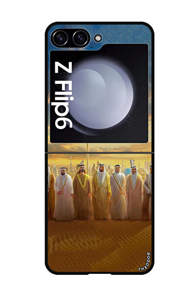 Theodor جراب حماية لهاتف سامسونج جالاكسي زد فليب 6 علم الإمارات العربية المتح...