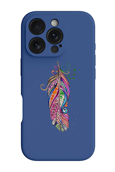 Theodor غطاء حماية سيليكون سائل مقاوم للصدمات لجهاز iPhone 16 Pro أزرق - ريشي