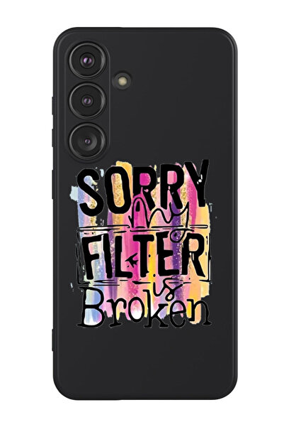 Theodor غطاء حماية سيليكون سائل لهاتف سامسونج جالكسي S24 بلس (أسود) - عذرًا، ...