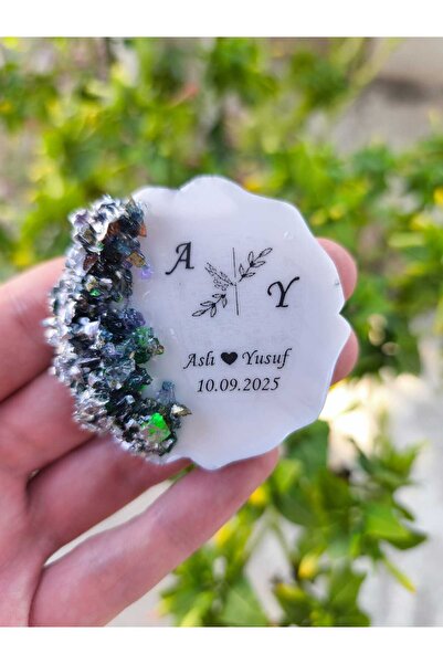 Demet Art Studio Reçineye Hayat Veriyoruz Epoksi Hatıra 10 Adet Taşlı Dalgalı...