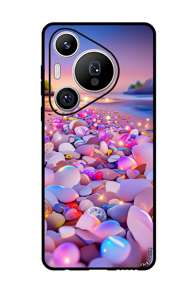 Theodor جراب واقٍ مضاد للخدش والصدمات لهاتف هواوي بيورا 70 برو بلس، أحجار متوهجة 3