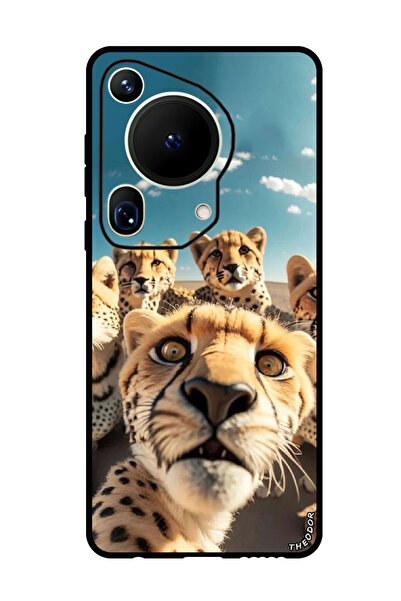 Theodor جراب واقٍ مضاد للخدش والصدمات لهاتف هواوي بيورا 70 ألترا ليوبارد سيلفي