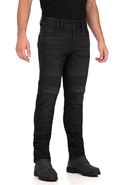 The Biker Jeans Iron Shield Flexi Black Korumalı Motosiklet Kot Pantolonu Erkek