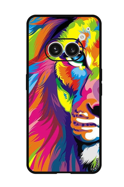Theodor جراب واقٍ مضاد للخدش والصدمات لهاتف Nothing Phone (2a) Half Lion Art