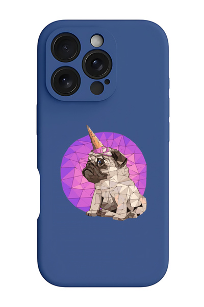 Theodor غطاء حماية سيليكون سائل مقاوم للصدمات لجهاز iPhone 16 Pro أزرق - Puggy
