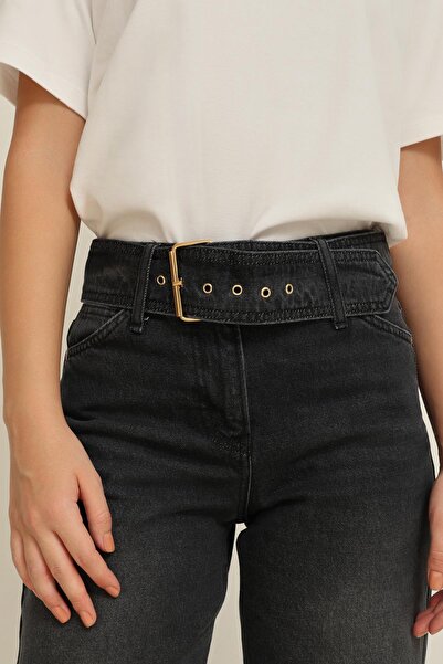 Setre Black Belt Detailed Relaxed Fit Jeans