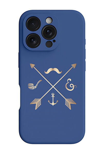 Theodor غطاء حماية سيليكون سائل مقاوم للصدمات لجهاز iPhone 16 Pro أزرق - لافتات