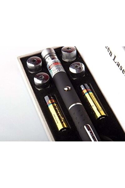 Evvano Yeşil Lazer Pointer 50 mW 15 Km Etkili (5 Başlıklı)