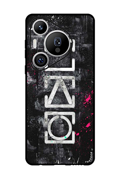 Theodor غطاء حماية مضاد للخدش والصدمات لهاتف هواوي بيورا 70 برو، رموز الحبار