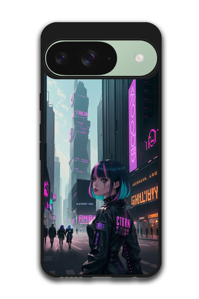 Theodor جراب واقٍ مضاد للخدش والصدمات لهاتف Google Pixel 9 Neon Girl