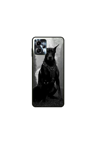 Atlas Husa personalizata si Folie de Silicon Motorola Moto G23, Doberman, mul...