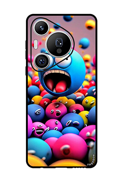 Theodor جراب واقٍ مضاد للخدش والصدمات لهاتف هواوي بيورا 70 برو بلس كرات ملونة