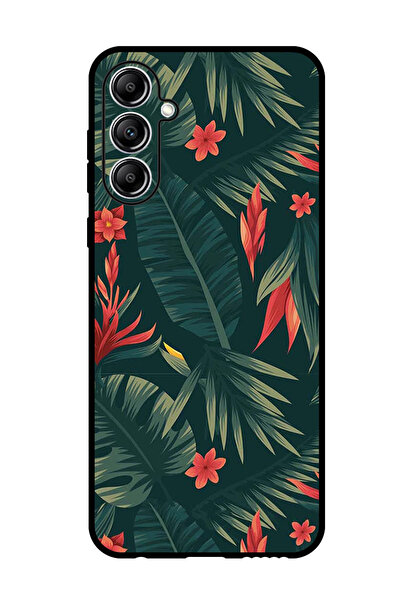 Theodor جراب واقٍ مضاد للخدش والصدمات لهاتف Samsung Galaxy M15، أوراق خضراء