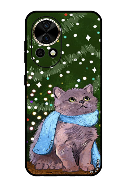 Theodor جراب واقٍ مضاد للخدش والصدمات لهاتف هواوي نوفا 12 برو، قطة لطيفة