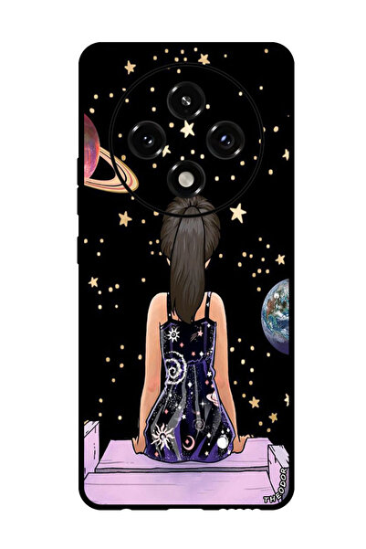 Theodor جراب واقٍ مضاد للخدش والصدمات لهاتف Oppo A3 Pro فتاة تشاهد النجمة