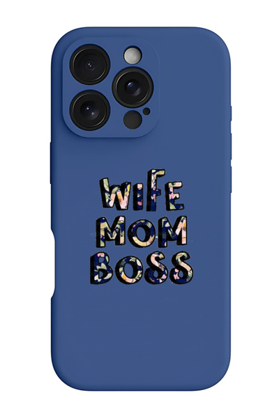 Theodor غطاء حماية سيليكون سائل مقاوم للصدمات لجهاز iPhone 16 Pro أزرق - زوجة وأم ومديرة