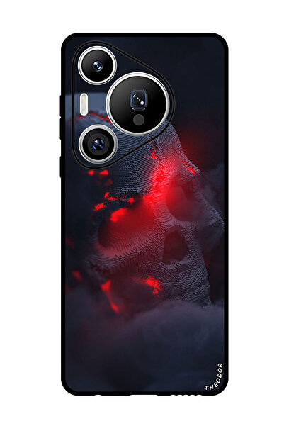 Theodor جراب واقٍ مضاد للخدش والصدمات لهاتف هواوي بيورا 70 برو بلس skull_smoke_cloud