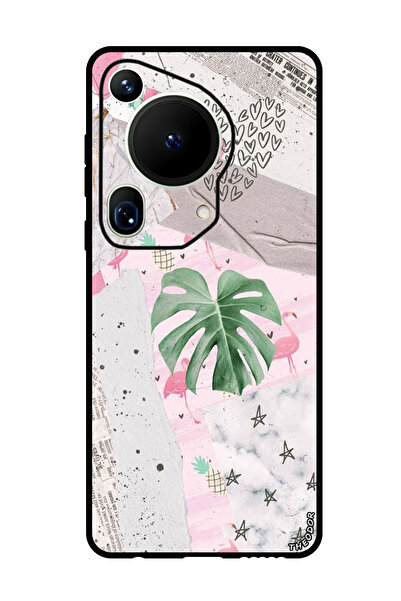 Theodor جراب واقٍ مضاد للخدش والصدمات لهاتف هواوي بيورا 70 ألترا بأوراق القلب