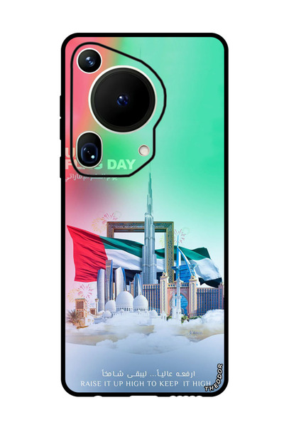 Theodor غطاء حماية مضاد للخدش والصدمات لهاتف هواوي بيورا 70 ألترا - يوم علم ا...