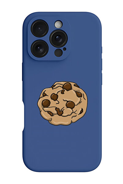 Theodor غطاء حماية سيليكون سائل مقاوم للصدمات لجهاز iPhone 16 Pro أزرق - كوكيز