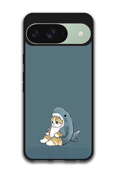 Theodor جراب واقٍ مضاد للخدش والصدمات لهاتف Google Pixel 9 قطة وسمكة