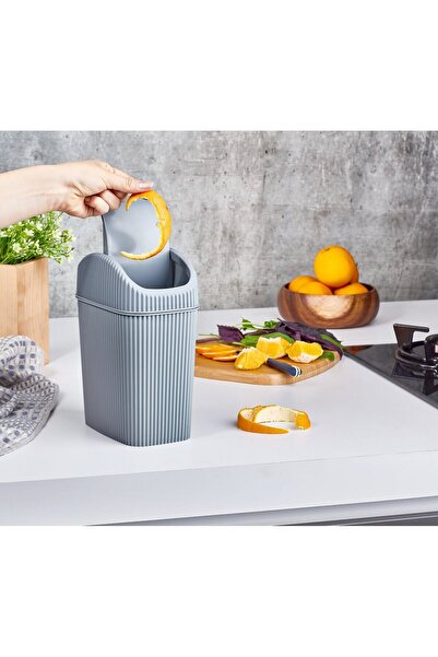 Evvano Mini Garbage Bin with Rotating Lid 2.5 LT - GRAY