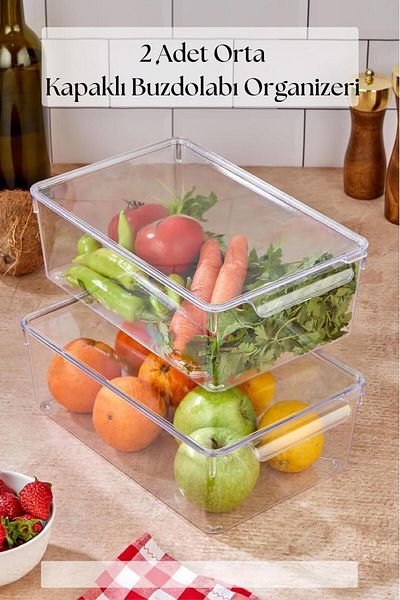 EWs 2-Lid Refrigerator Organizer & Refrigerator Organizer 4.5 Lt