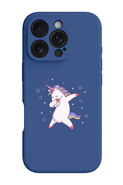 Theodor غطاء حماية سيليكون سائل مقاوم للصدمات لجهاز iPhone 16 Pro أزرق - يوني...