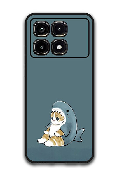 Theodor جراب واقٍ مضاد للخدش والصدمات لهاتف Xiaomi Redmi K70 Ultra قطة وسمكة