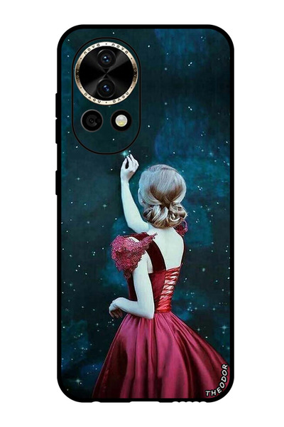 Theodor جراب واقٍ مضاد للخدش والصدمات لهاتف هواوي نوفا 12 برو، فتاة تلمس النجمة