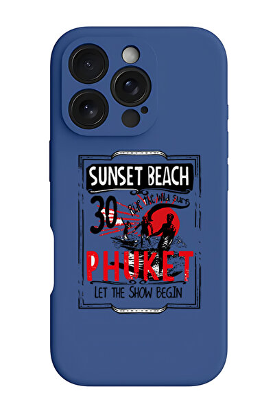Theodor iPhone 16 Pro Max Blue Protective Liquid Silicone Shockproof Case - S...