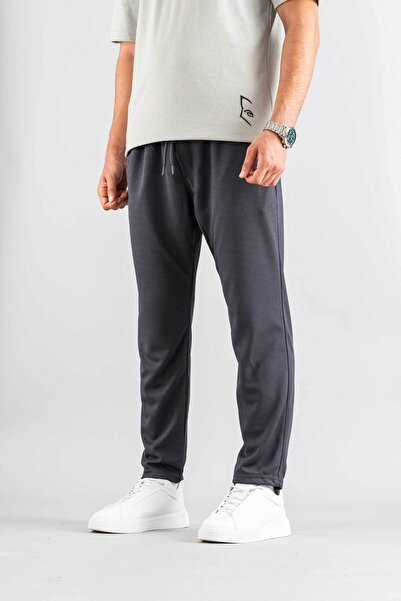 bombe Men's Black Trousers Elastic Waist Slim Fit Flexible Lycra Basic Cotton Jogger