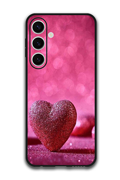 Theodor Protective Case For Samsung Galaxy S24 FE Dark Pink Gliter Heart