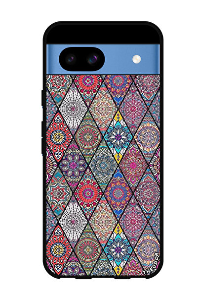 Theodor جراب واقٍ مضاد للخدش والصدمات لهاتف Google Pixel 8a فن ماندالا