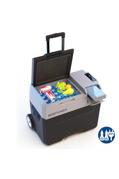 Acopower PX40 12/24/220Volt 40Litre Kompresörlü Tekerlekli Outdoor Oto Buzdolabı (Akü Dahil Değildir