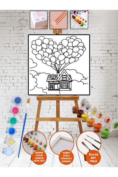 Elittablo Yukarı Bak Boyama 20x20 Tuval Boya Seti Çocuk Hobi