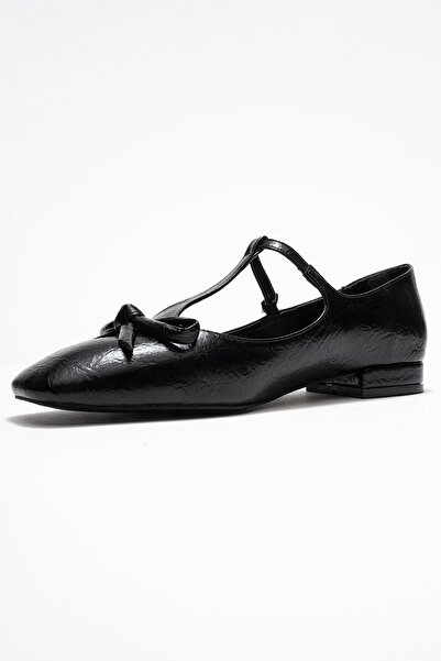 LuviShoes Lorena Black Bow Women's Ballerina Shoes