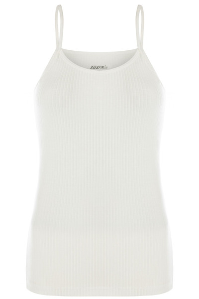 TOLIN 6 Pack Women's 100% Cotton Thread Strap Ribbed Undershirt 1238
