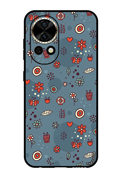 Theodor جراب واقٍ مضاد للخدش والصدمات لهاتف هواوي نوفا 12 برو، أوراق وأزهار