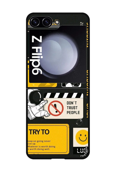 Theodor جراب واقٍ مضاد للخدش والصدمات لهاتف Samsung Galaxy Z Flip 6، لا تثق ب...